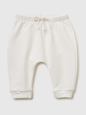 Benetton, Warm Sweat Trousers With Pocket, Size: 82, Creamy White, Kids United Colors of Benetton