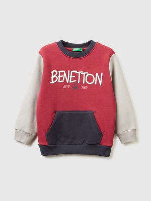 Benetton, Warm Sweatshirt With Kangaroo Pocket, Size: 116, Coral, Kids United Colors of Benetton