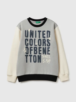 Benetton, Warm Sweatshirt With Logo, Size: XL, Gray, Kids United Colors of Benetton