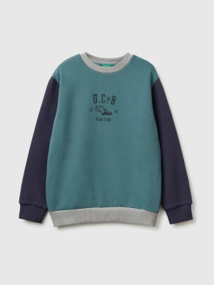 Benetton, Warm Sweatshirt With Logo, Size: XL, Turquoise, Kids United Colors of Benetton