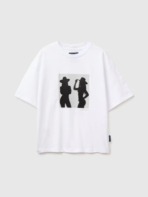 Zdjęcie produktu Benetton, Western Print T-shirt, White, Women United Colors Of Benetton