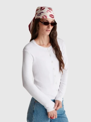 Benetton, White 100% Cotton Cardigan, size XXS, White, Women United Colors of Benetton