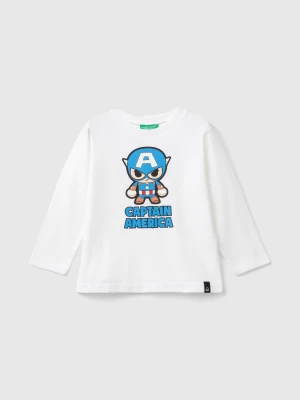 Benetton, White ©marvel Captain America T-shirt, size 104, White, Kids United Colors of Benetton