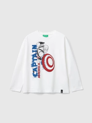 Benetton, White ©marvel Captain America T-shirt, size 3XL, White, Kids United Colors of Benetton