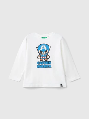 Benetton, White ©marvel Captain America T-shirt, size 82, White, Kids United Colors of Benetton