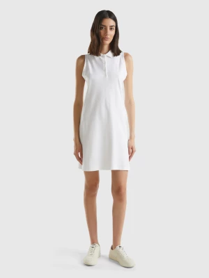 Benetton, White Polo-style Dress, size XL, White, Women United Colors of Benetton