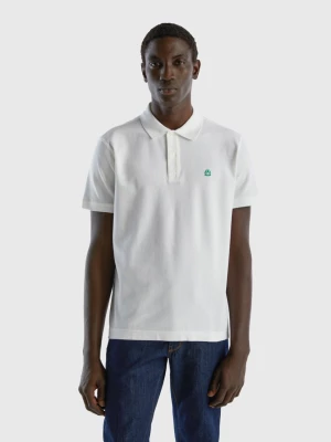 Benetton, White Regular Fit Polo, size L, White, Men United Colors of Benetton