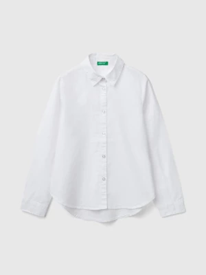 Benetton, White Shirt In Pure Cotton, size 2XL, White, Kids United Colors of Benetton