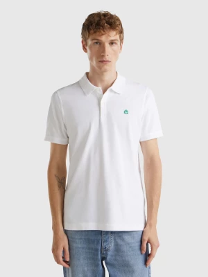 Benetton, White Slim Fit Polo, size L, White, Men United Colors of Benetton