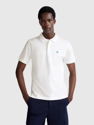Benetton, White Slim Fit Polo, size XS, White, Men United Colors of Benetton