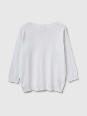 Benetton, White Sweater With Boat Neck, Size: XS, White, Women United Colors of Benetton