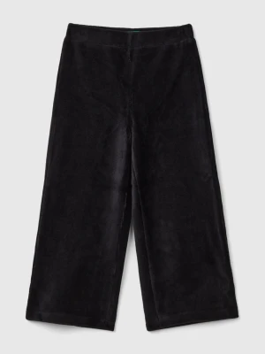 Benetton, Wide Chenille Trousers, Size: 116, Black, Kids United Colors of Benetton