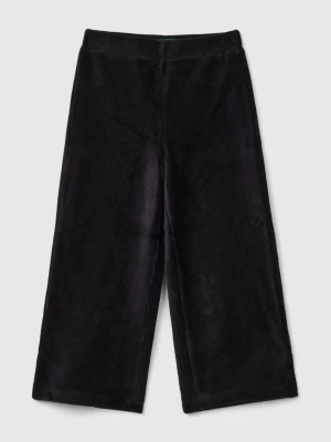 Benetton, Wide Chenille Trousers, size 90, Black, Kids United Colors of Benetton