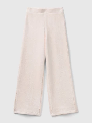 Benetton, Wide Chenille Trousers, size L, Peach, Kids United Colors of Benetton