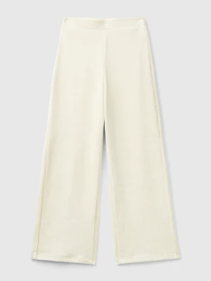 Benetton, Wide Chenille Trousers, Size: XL, Creamy White, Kids United Colors of Benetton