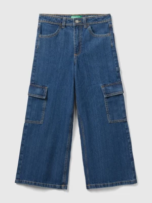 Benetton, Wide Fit Cargo Jeans, size 2XL, Blue, Kids United Colors of Benetton