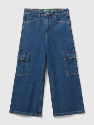 Benetton, Wide Fit Cargo Jeans, size M, Blue, Kids United Colors of Benetton