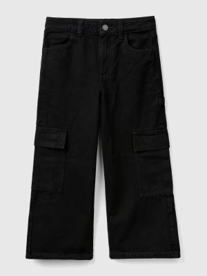 Benetton, Wide Fit Cargo Jeans, size XL, Black, Kids United Colors of Benetton