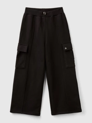 Benetton, Wide Fit Cargo Trousers, size 2XL, Black, Kids United Colors of Benetton