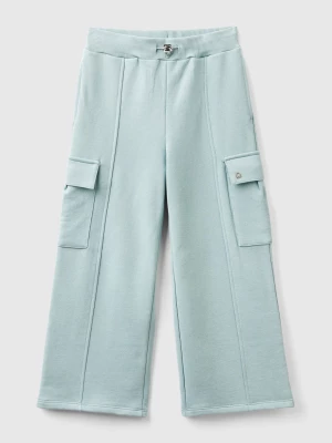 Benetton, Wide Fit Cargo Trousers, size 2XL, Pearl Gray, Kids United Colors of Benetton