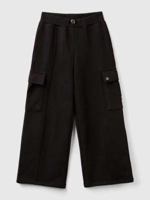 Benetton, Wide Fit Cargo Trousers, size 3XL, Black, Kids United Colors of Benetton