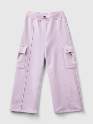 Benetton, Wide Fit Cargo Trousers, size M, Lilac, Kids United Colors of Benetton