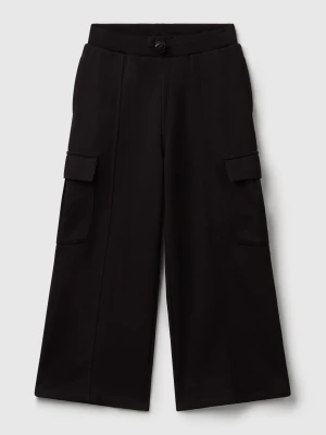 Benetton, Wide Fit Cargo Trousers, Size: S, Black, Kids United Colors of Benetton