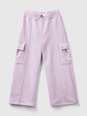 Benetton, Wide Fit Cargo Trousers, size S, Lilac, Kids United Colors of Benetton