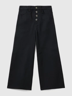 Benetton, Wide Fit High-waisted Trousers, size 2XL, Black, Kids United Colors of Benetton
