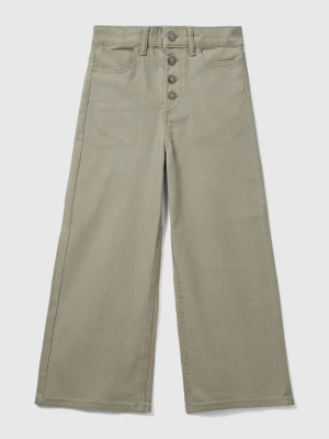 Benetton, Wide Fit High-waisted Trousers, size 2XL, Light Green, Kids United Colors of Benetton