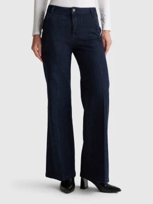 Benetton, Wide Fit Jeans, Dark Blue, Women United Colors of Benetton