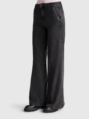 Benetton, Wide Fit Jeans, Dark Gray, Women United Colors of Benetton