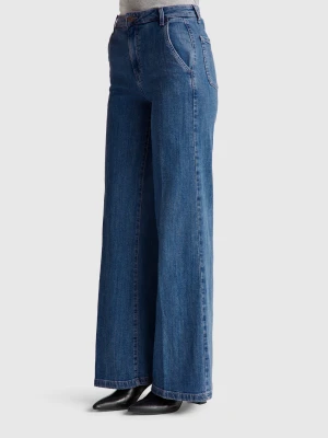 Benetton, Wide Fit Jeans, Light Blue, Women United Colors of Benetton