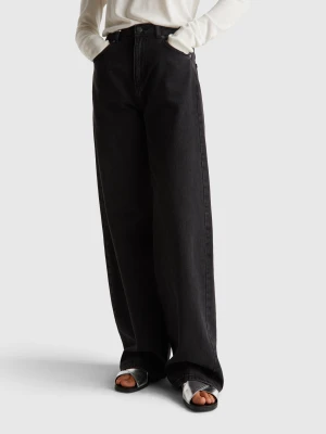 Benetton, Wide-fit Jeans, size 34, Black, Women United Colors of Benetton