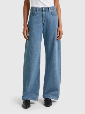 Benetton, Wide-fit Jeans, size 34, Light Blue, Women United Colors of Benetton