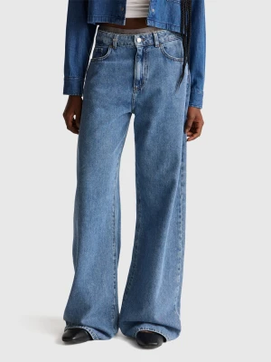 Benetton, Wide-fit Jeans, Size: 34, Light Blue, Women United Colors of Benetton