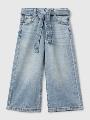 Benetton, Wide Fit Jeans With Sash, Size: 116, Light Blue, Kids United Colors of Benetton