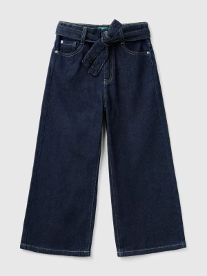 Benetton, Wide Fit Jeans With Sash, size L, Blue, Kids United Colors of Benetton