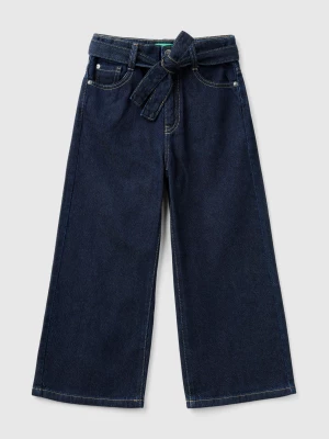 Benetton, Wide Fit Jeans With Sash, size XL, Blue, Kids United Colors of Benetton