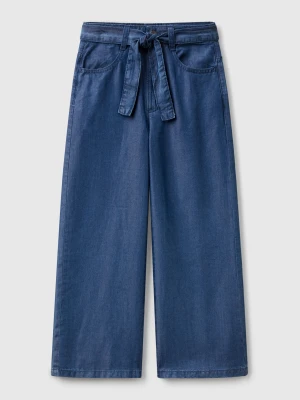 Benetton, Wide Fit Jeans With Sash, Size: XL, Blue, Kids United Colors of Benetton