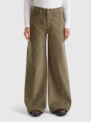 Benetton, Wide Fit Velvet Trousers, Size: 34, Women United Colors of Benetton