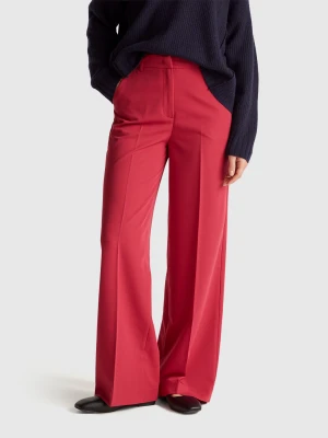 Benetton, Wide Flowy Trousers, Strawberry, Women United Colors of Benetton