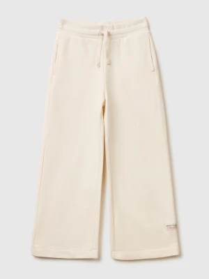Benetton, Wide-leg Sweatpants, Size: XL, Creamy White, Kids United Colors of Benetton
