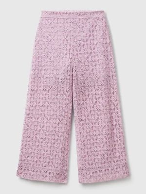 Benetton, Wide Leg Trousers In Lace, size XL, Lilac, Kids United Colors of Benetton