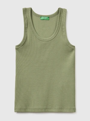 Benetton, Wide-neck Ribbed Tank Top, Size: XXS, Women United Colors of Benetton