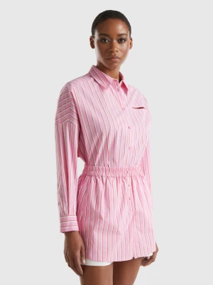 Benetton, Wide Striped Shirt, size L-XL, Pink, Women United Colors of Benetton