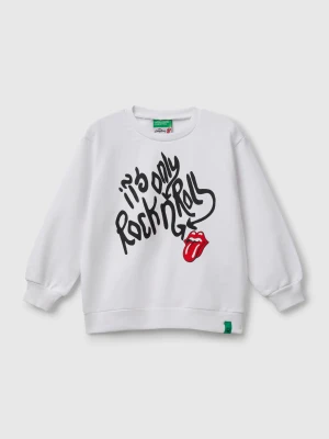 Benetton, Wide "the Rolling Stones" Sweatshirt, size 116, White, Kids United Colors of Benetton