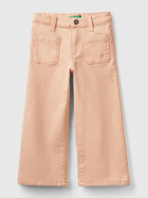 Benetton, Wide Trousers In Stretch Cotton, size 104, Soft Pink, Kids United Colors of Benetton