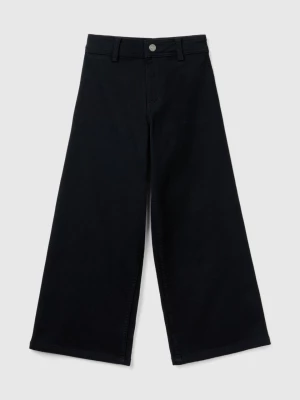 Benetton, Wide Trousers In Stretch Cotton, size 3XL, Black, Kids United Colors of Benetton