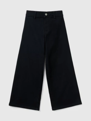 Benetton, Wide Trousers In Stretch Cotton, size 3XL, Black, Kids United Colors of Benetton